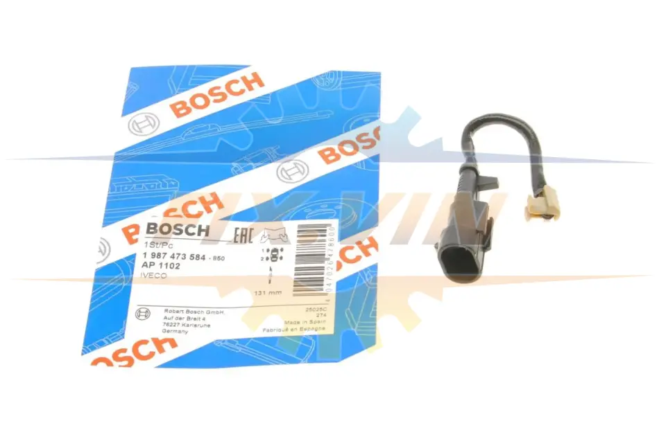 Датчик зносу гальмівних колодок (передніх) Iveco Daily IV/V 06-14 (L=131mm) BOSCH 1 987 473 584 (фото 1)