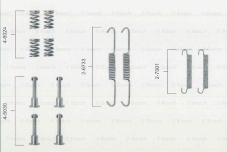 Монтажний к-кт гальмівних колодок BOSCH 1 987 475 149 (фото 1)