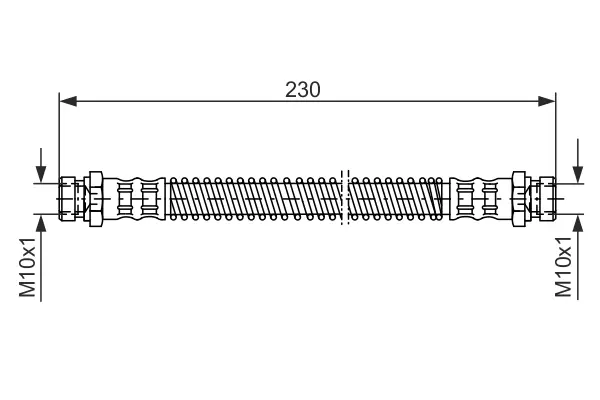 Гальмівний шланг 205mm HYUNDAI Getz \'\'RR \'\'02-10 BOSCH 1987476019 (фото 1)