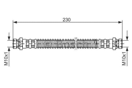 Гальмівний шланг 205mm HYUNDAI Getz \'\'RR \'\'02-10 BOSCH 1987476019