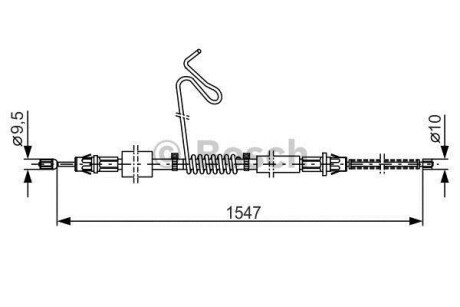 Гальмівний трос 1547mm FORD Transit \'\'RL \'\'00-06 BOSCH 1987477174