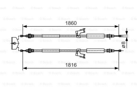 Трос ручного гальма BOSCH 1 987 482 019