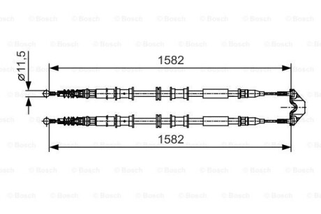 Трос, стоянкова гальмівна система BOSCH 1987482138