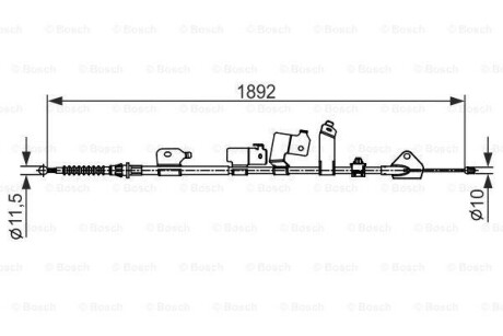 Трос гальмівний TOYOTA Auris "RL "07>> BOSCH 1987482439