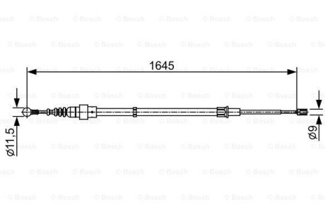 Трос ручника VW Polo/Skoda Fabia 01-14 BOSCH 1 987 482 451