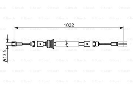 Трос ручного гальма BOSCH 1 987 482 548