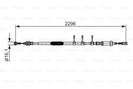 Трос ручного гальма BOSCH 1987482595