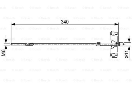 Трос ручника (передній) Toyota Auris 06-12 (L-340mm) BOSCH 1 987 482 651