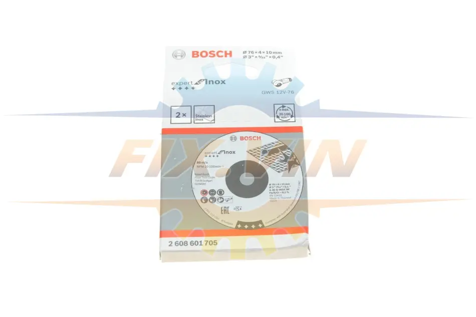 Круг шліфувальний для металів Expert for INOX (76x4mm/d=10mm) (К-кт 2 шт) BOSCH 2 608 601 705 (фото 1)