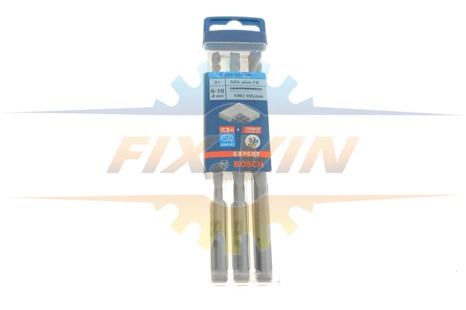 Набір бурів Expert SDS plus-7X Ø5-6-8-10x165 мм 3 од. BOSCH 2608900196 (фото 1)