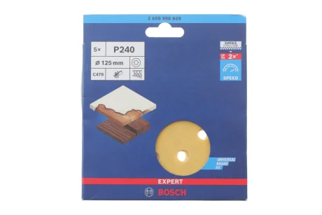 Шліфувальний папір EXPERT P240 Ø125 мм (5шт) BOSCH 2608900809