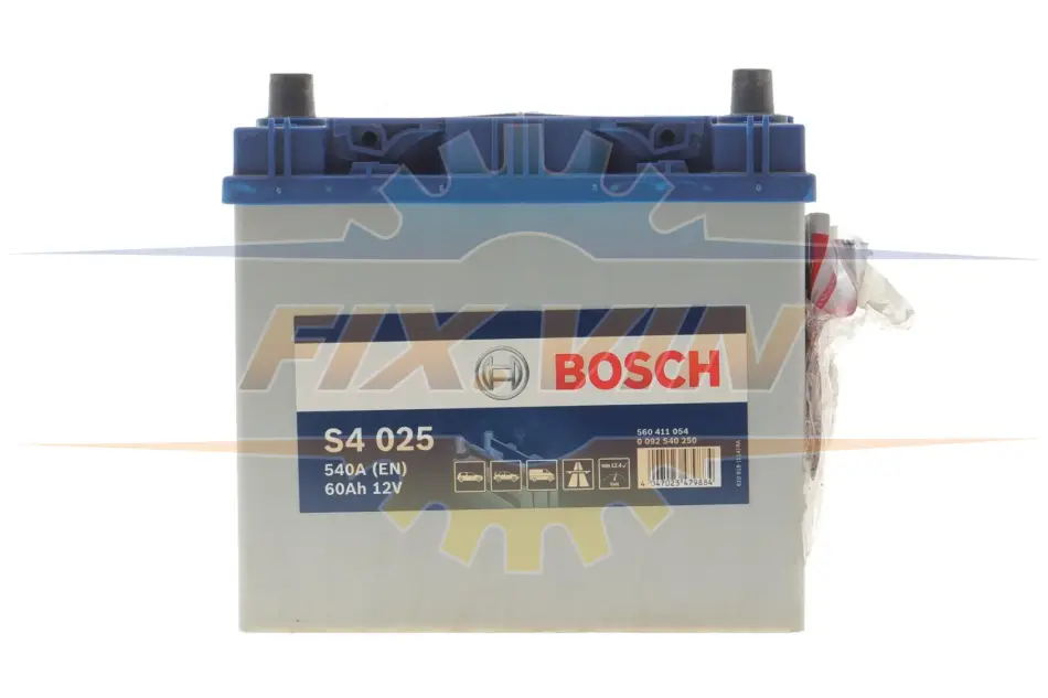 Акумуляторна батарея 60Ah/540A (232x173x225/+L/B00) S4 Азія/дата виробництва 2023 рік. BOSCH DSC0092S40250 (фото 1)