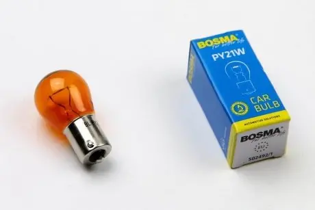 Автолампа BAU15S 24V 21W PY21W Янтарний в коробці 1шт BOSMA 3493S
