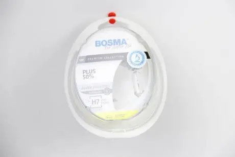 Автолампа H7 PLUS 50% 12V 55W PX26D Упаковка 2шт BOSMA 4063