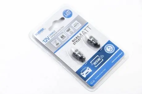 Автолампа T10 LED 12V 2XSMD 5630 LED WHITE MAT (2 шт) BOSMA 4069