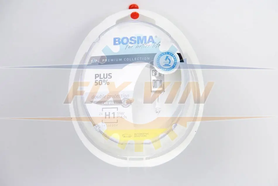 Автолампа H1 PLUS 50% 12V 55W P14,5S Упаковка 2шт BOSMA 4070 (фото 1)