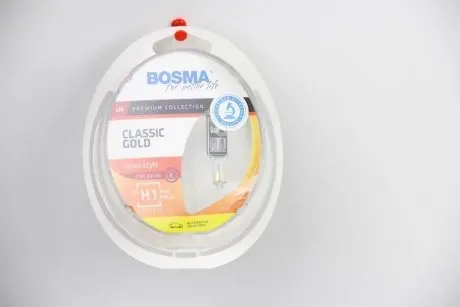 Автолампа H1 CLASSIC GOLD 12V 55W P14,5S Упаковка 2шт BOSMA 8931