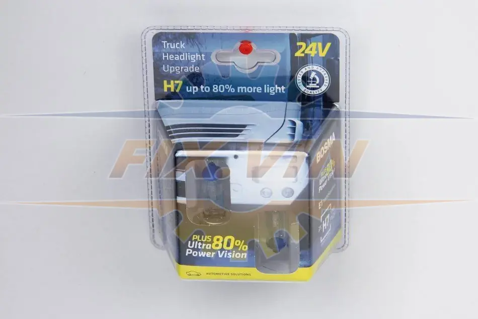 Автолампа H7 PLUS 80% 24V 70W PX26D Упаковка 2шт BOSMA 9730 (фото 1)