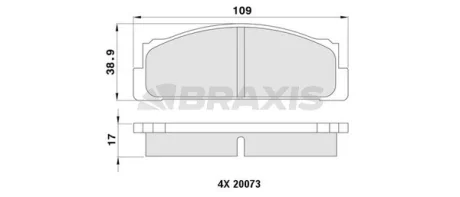 Гальмівні колодки комплект BRAXIS AA0401