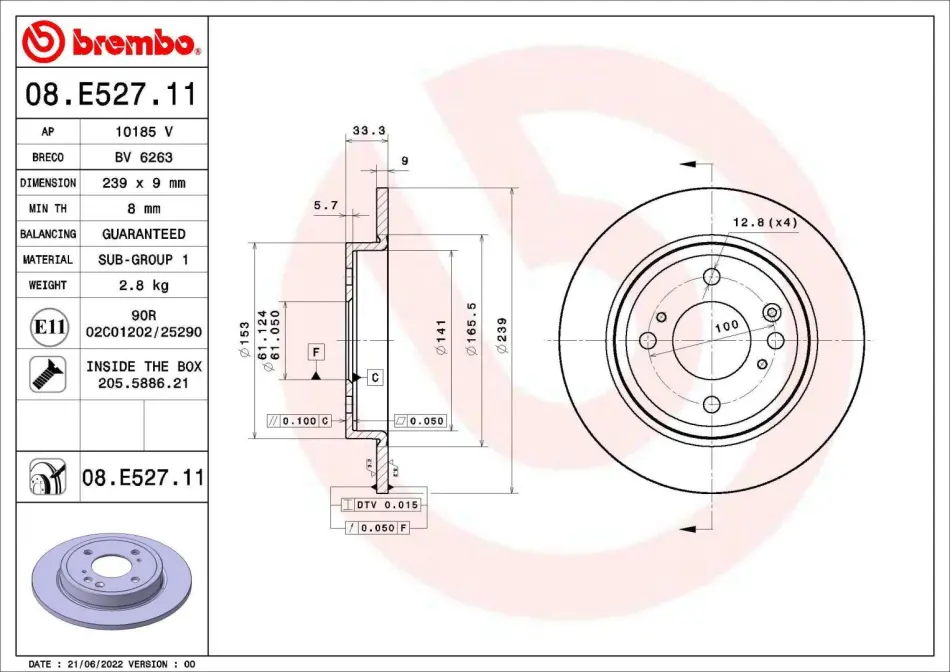 Диск гальмівний BREMBO 09.N236.2X (фото 1)