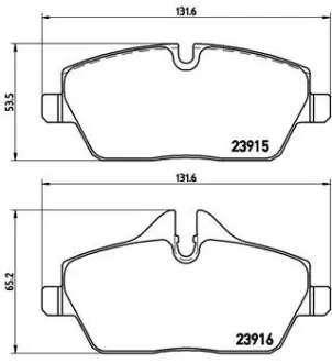 Колодка торм. диск. MINI COOPER 06-,ONE 09-,CLUBMAN 2010- передн. BREMBO P06034