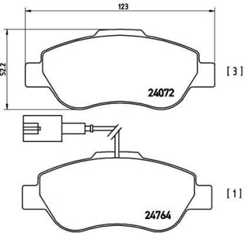 Комплект тормозных колодок, дисковый тормоз BREMBO P23 107