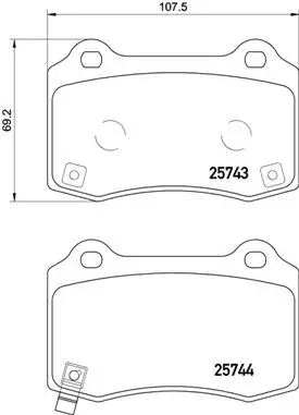Гальмівні колодки дискові BREMBO P30074 (фото 1)
