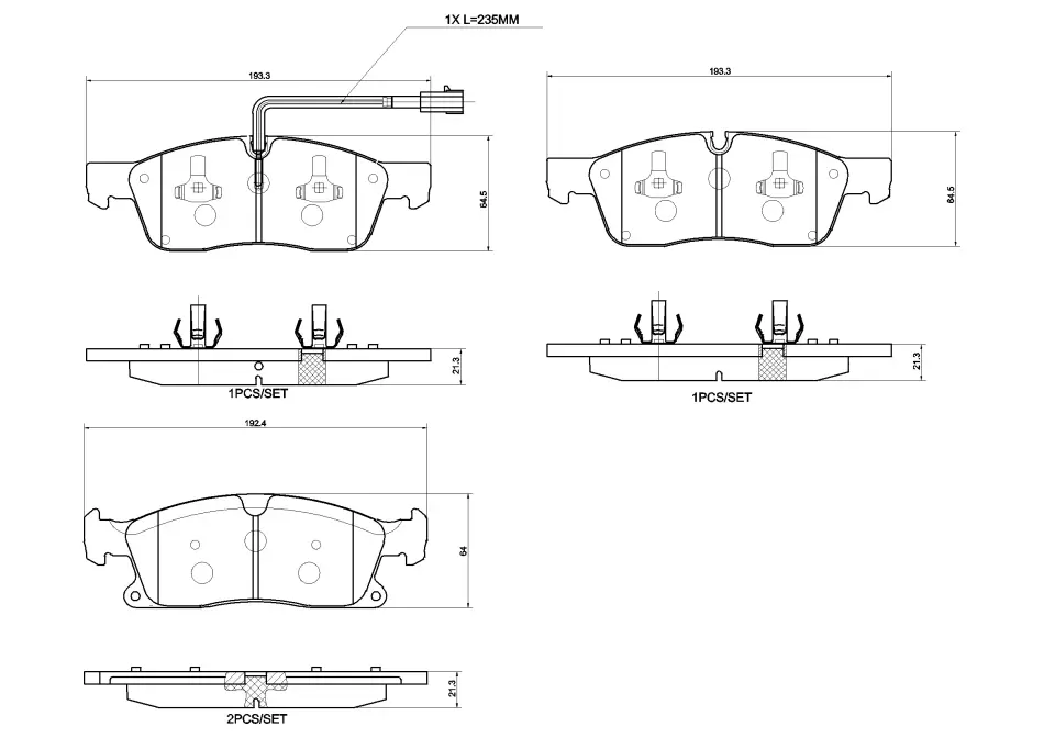 Комплект гальмівних колодок BREMBO P48001 (фото 1)