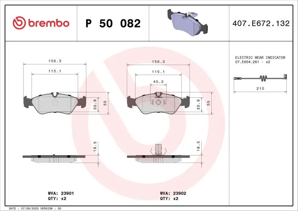 Гальмівні колодки дискові BREMBO P50 082 (фото 1)