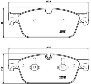 Колодка торм. диск. передн. BREMBO P50102