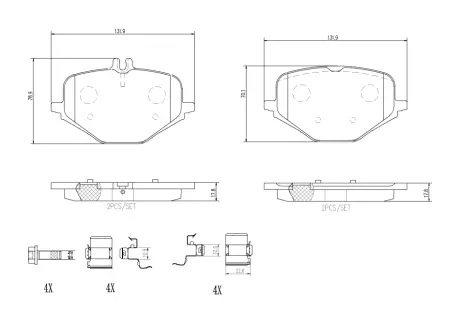 Комплект гальмівних колодок BREMBO P50167