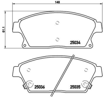 Колодка торм. диск. CHEVROLET CRUZE 1.6-2.0CDI 05/09- передн. BREMBO P59077