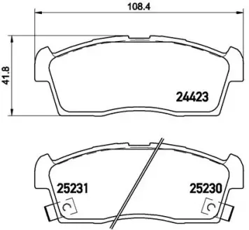 Гальмівні колодки дискові BREMBO P61 108