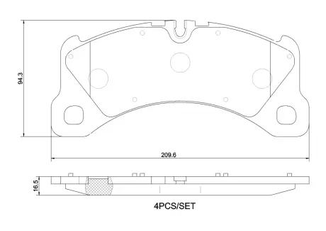 Комплект гальмівних колодок BREMBO P65047