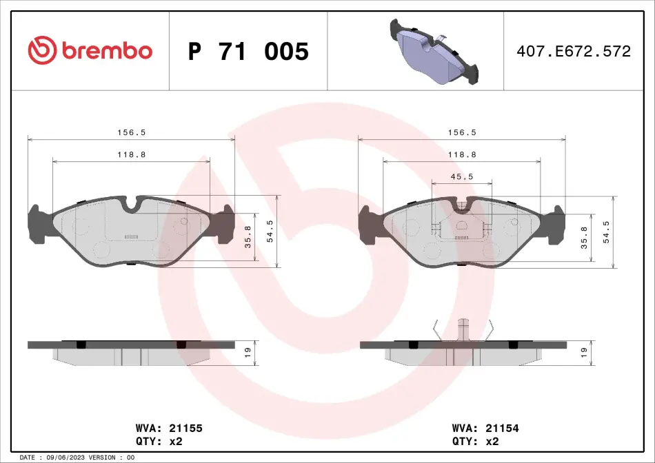 Гальмівні колодки дискові BREMBO P71005 (фото 1)