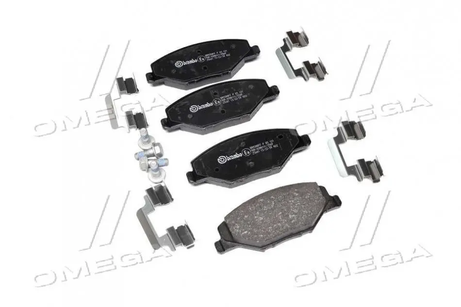 Колодка гальм. диск. SKODA FABIA 1.2-1.6 2007-2014, VW POLO 1.6 2010 - передн. (вир-во) BREMBO P85121 (фото 1)