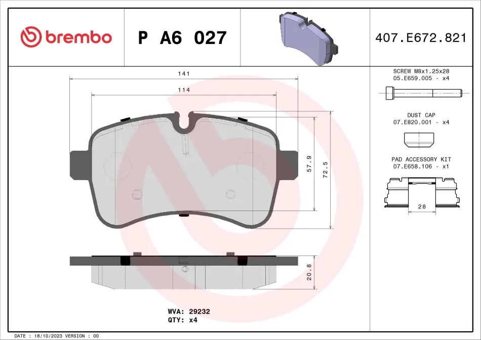 Гальмівні колодки дискові BREMBO PA6 027 (фото 1)