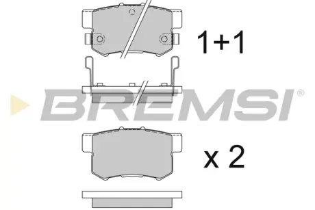 Гальмівні колодки зад. Civic 98-/Accord 90-03 (Akebono) (47,5x89x14,5) BREMSI BP2544
