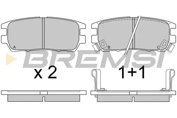 Гальмівні колодки зад. Pajero II/L400 90-05 (107.8x43.8x14) BREMSI BP2574 (фото 1)