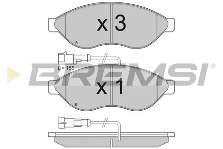 Гальмівні колодки пер. Jumper/Ducato/Boxer 06- (1.1-1.5t) BREMSI BP3285