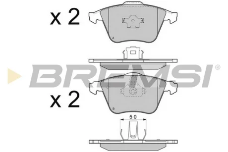 Гальмівні колодки перед. Opel Vectra C/Saab 9-3 02- (ATE/17-19") BREMSI BP3301CE