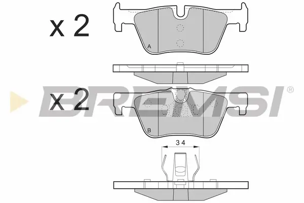 Гальмівні колодки зад. F36/F23/F34/F22/F33/F32/F21/F31/F20/F30 11- BREMSI BP3494 (фото 1)