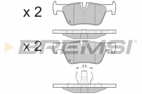 Гальмівні колодки зад. F36/F23/F34/F22/F33/F32/F21/F31/F20/F30 11- BREMSI BP3494