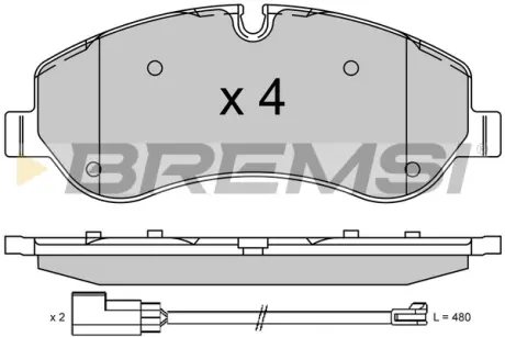 Гальмівні колодки пер. Transit (V348) 12- (RWD) BREMSI BP3525