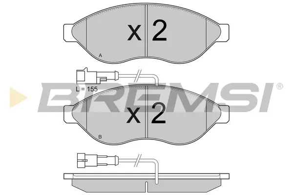 Гальмівні колодки пер. Jumper/Ducato/Boxer 06- (1.1-1.5t) BREMSI BP3868 (фото 1)