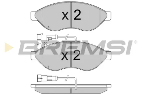 Гальмівні колодки пер. Jumper/Ducato/Boxer 06- (1.1-1.5t) BREMSI BP3868