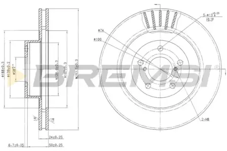 Гальмівний диск BRZ/Forester/Impreza/Legacy/Outback (09-21) BREMSI CD7175V