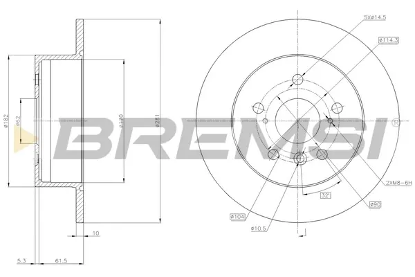 Гальмівний диск зад. Toyota Camry/Lexus ES 06-12 BREMSI CD7980S (фото 1)