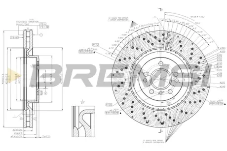 Гальмівний диск пер. MB M-CLASS W166 11-15 BREMSI CD8202V