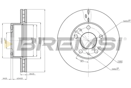 Гальмівний диск перед. Boxer/Ducato/Jumper (06-21) BREMSI CD8659V